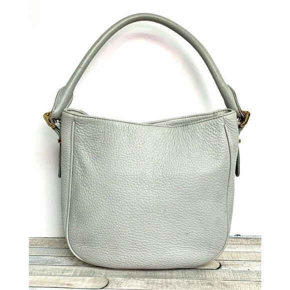 ROOMY J.CREW PEBBLED GRAY GENUINE LEATHER TOTE HOBO SHOULDER BAG PURSE HANDBAG - Picture 2 of 10